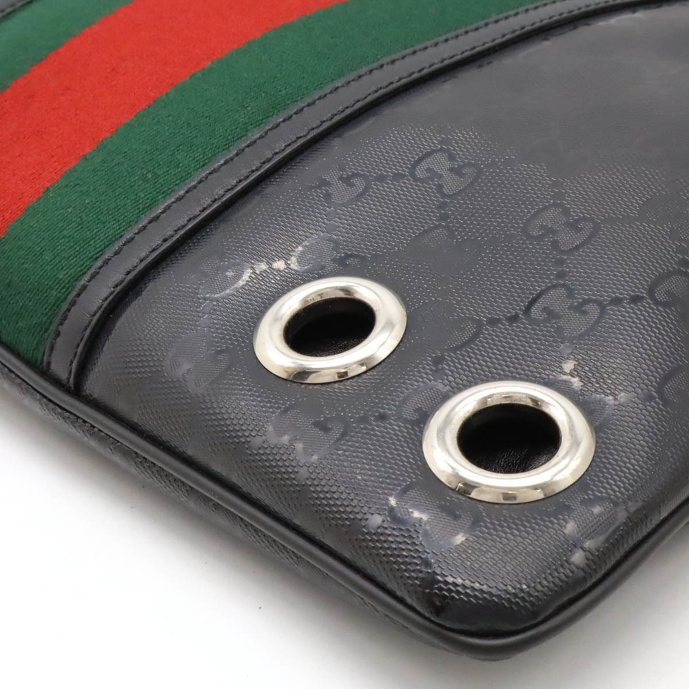 Gucci Crossbody Collaboration Implime Fiat GG Leather Bag Black - Picture 3 of 9